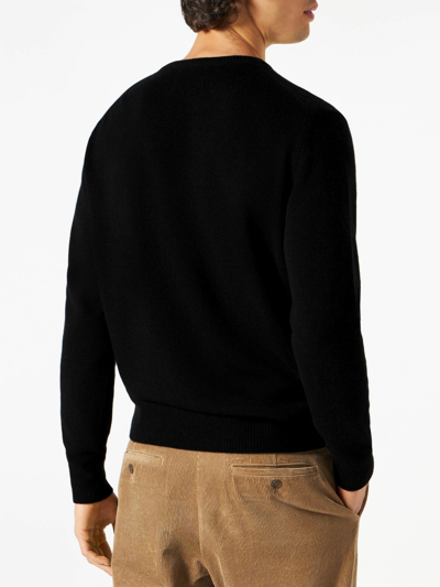 Mc2 Saint Barth Man Black Sweater With Lettering In Black