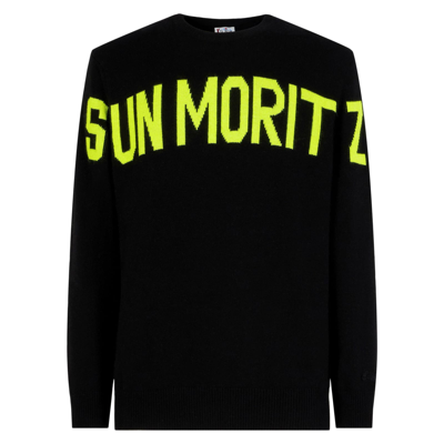 Shop Mc2 Saint Barth Man Black Sweater With Lettering