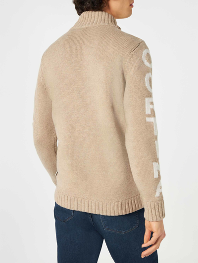 Mc2 Saint Barth Man Beige Padded Jacket In Beige