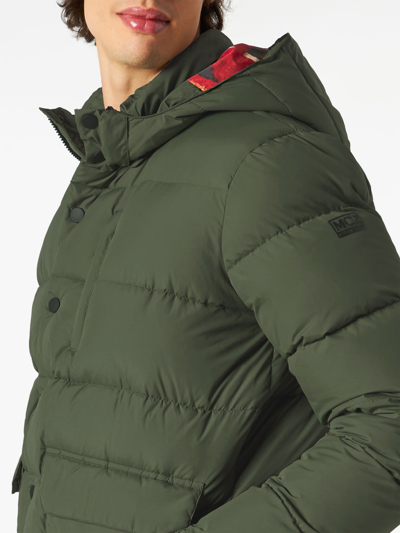 Mc2 Saint Barth Hooded Down Padded Jacket With Ethnic Print