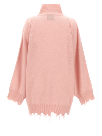 Shop Nude Fringed Hem Sweater In Pink