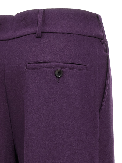 Shop Etro Wool Pants In Purple