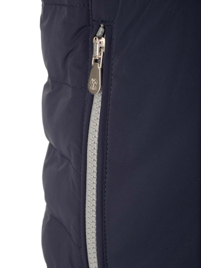 Shop Brunello Cucinelli Zip-fastening Padded Vest In Blue