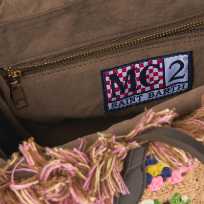 Shop Mc2 Saint Barth Colette Crochet Tiles Handbag In Multicolor