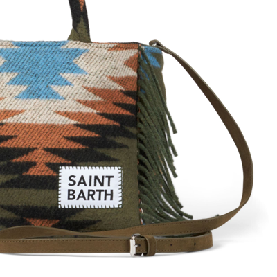 Shop Mc2 Saint Barth Colette Blanket Handbag With Ethnic Print In Multicolor