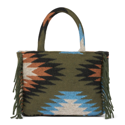 Mc2 Saint Barth Colette Blanket Handbag With Ethnic Print In Multicolor