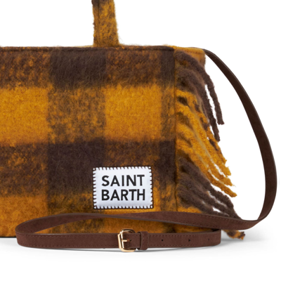 Mc2 Saint Barth Colette Blanket Handbag With Gingham Print In Multicolor