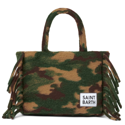 Mc2 Saint Barth Colette Blanket Handbag With Camouflage Print In Multicolor