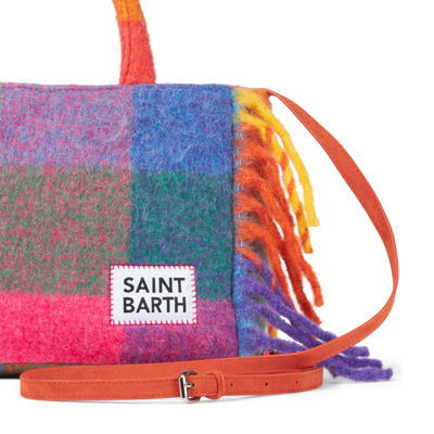 Mc2 Saint Barth Colette Blanket Handbag With Check Print In Multicolor