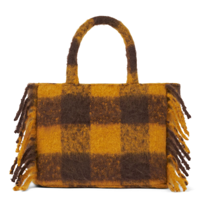 Mc2 Saint Barth Colette Blanket Handbag With Gingham Print In Multicolor