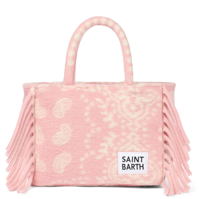 Shop Mc2 Saint Barth Colette Blanket Handbag With Bandanna Print In Pink