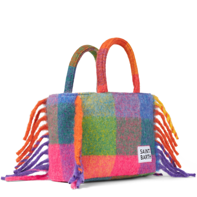 Mc2 Saint Barth Colette Blanket Handbag With Check Print In Multicolor