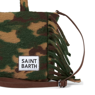 Mc2 Saint Barth Colette Blanket Handbag With Camouflage Print In Multicolor