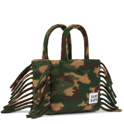 Mc2 Saint Barth Colette Blanket Handbag With Camouflage Print In Multicolor