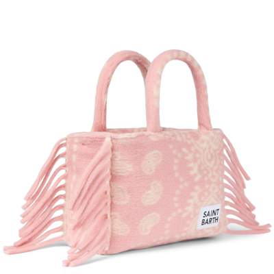 Shop Mc2 Saint Barth Colette Blanket Handbag With Bandanna Print In Pink