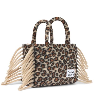 Mc2 Saint Barth Colette Blanket Handbag With Animalier Print In Multicolor