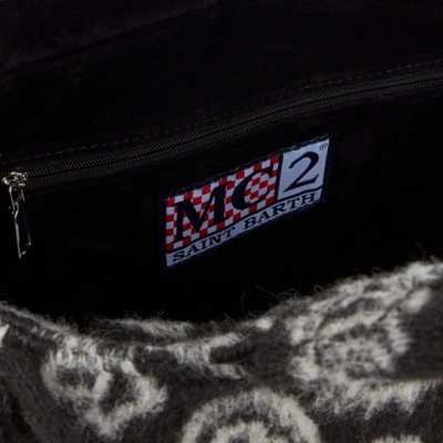 Mc2 Saint Barth Colette Blanket Handbag With Bandanna Print In Black
