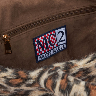 Mc2 Saint Barth Colette Blanket Handbag With Animalier Print In Multicolor