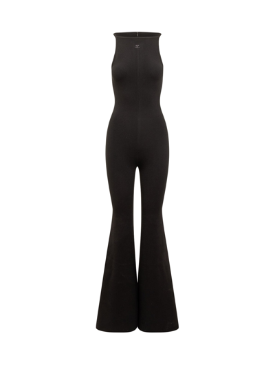 Shop Courrèges Slim Fit Jumpsuit In Black