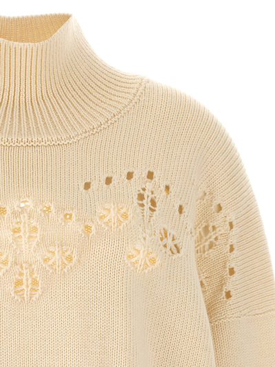 Shop Chloé Intarsia Sweater In White