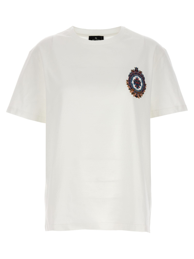 Shop Etro Embroidery T-shirt In White