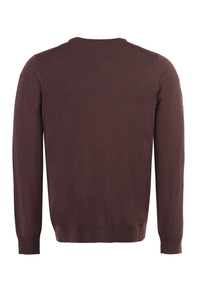 Shop Roberto Collina Merino Wool Crew-neck Sweater In Brown