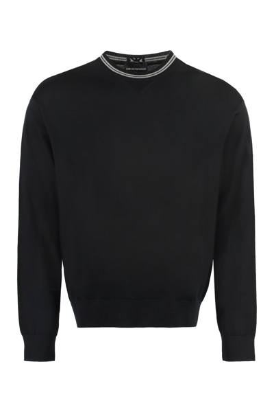Shop Emporio Armani Virgin Wool Sweater In Black