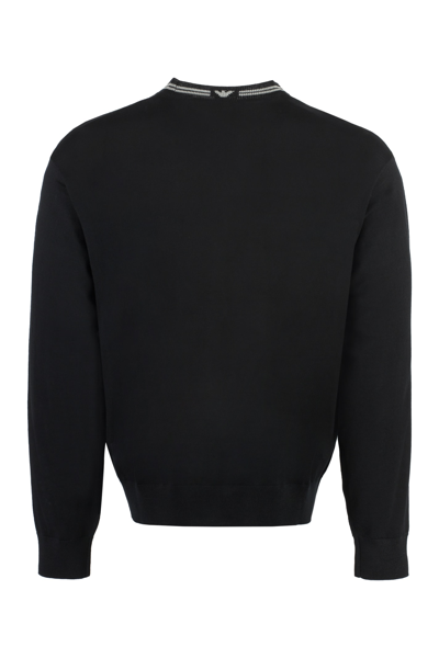 Shop Emporio Armani Virgin Wool Sweater In Black