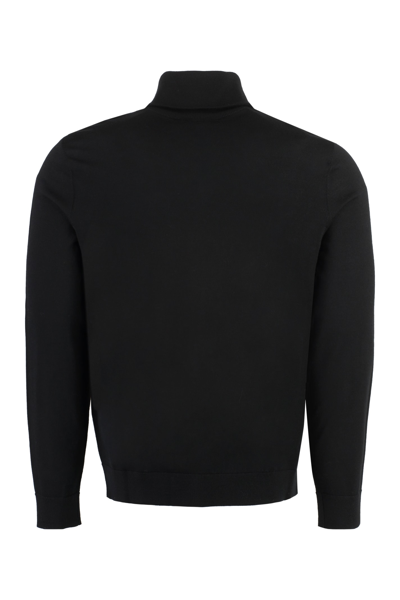 Shop Emporio Armani Virgin Wool Turtleneck Sweater In Black