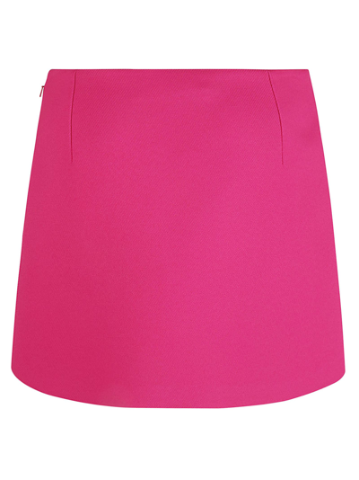 Shop Versace Double Techno Cavalry Twill Skirt In Hot Pink