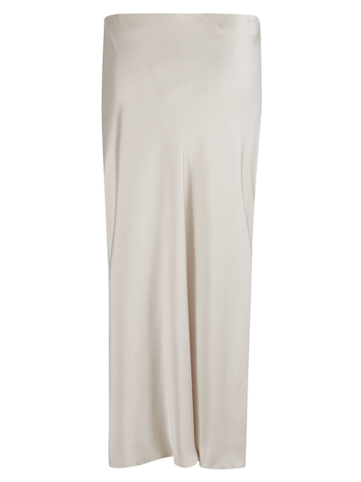 Shop Brunello Cucinelli Plain Long Skirt In Off White