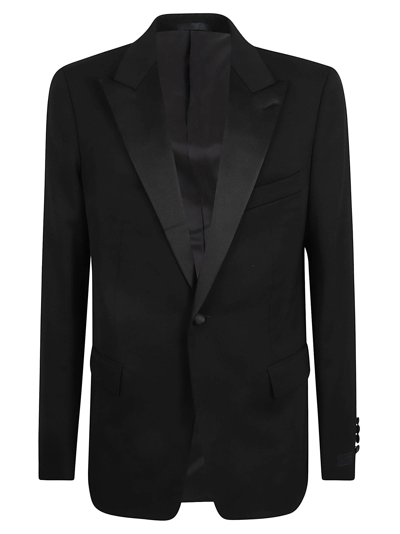 Shop Lanvin Peak Collar Tuxedo Jacket In Black