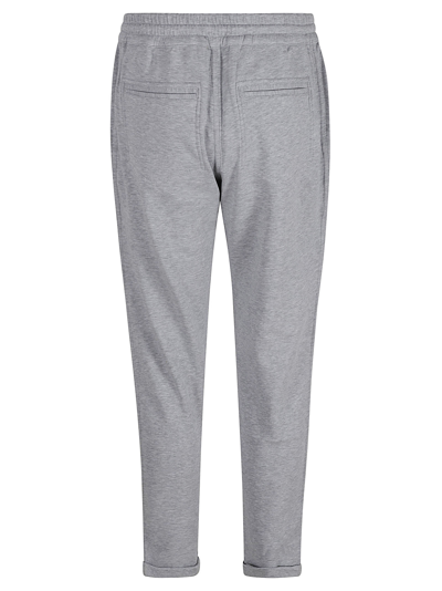 Shop Brunello Cucinelli Drawstring Waist Plain Rib Track Pants In Grey