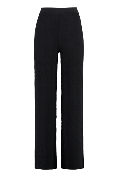 Shop Missoni Wool Blend Trousers In Black
