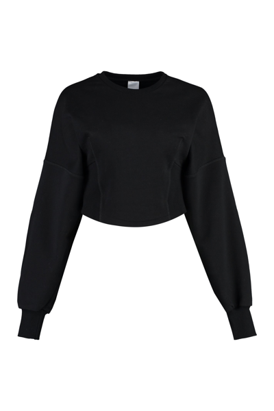 Shop Pinko Cotton Crew-neck Sweatshirt In Black