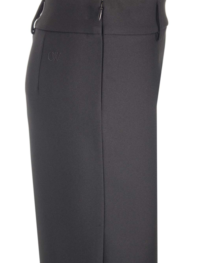 Shop Off-white Midi Skirt With Slit In Black
