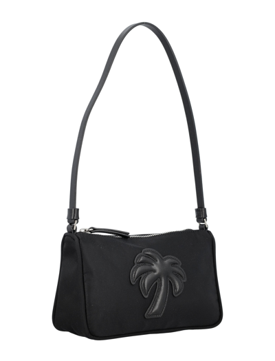 Shop Palm Angels Palm Nylon Shoulder Bag In Black