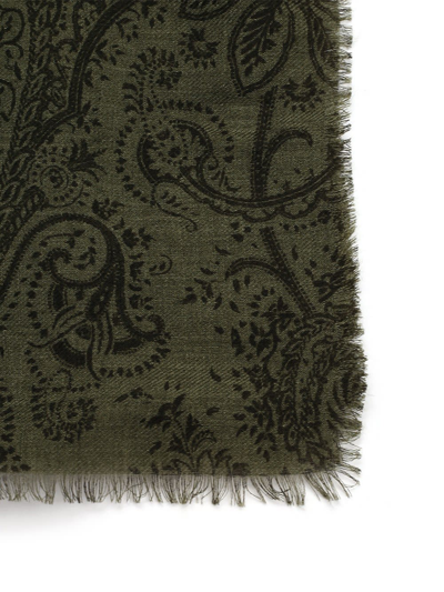 Shop Etro Scarf In Wool And Cashmere In Green