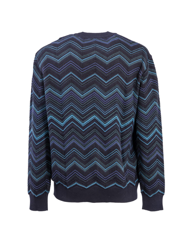Shop Missoni Crewneck Sweater In Blu