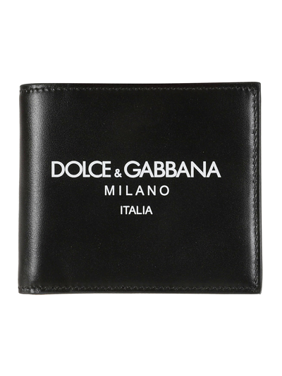Shop Dolce & Gabbana Logo Printed Bifold Wallet In Dg Milano Italia