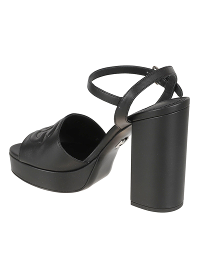 Shop Dolce & Gabbana Ankle Strap Block Heel Sandals In Black