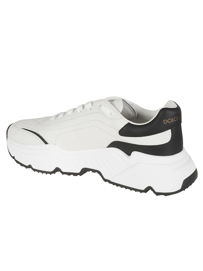 Shop Dolce & Gabbana Logo Platform Sneakers In White/black