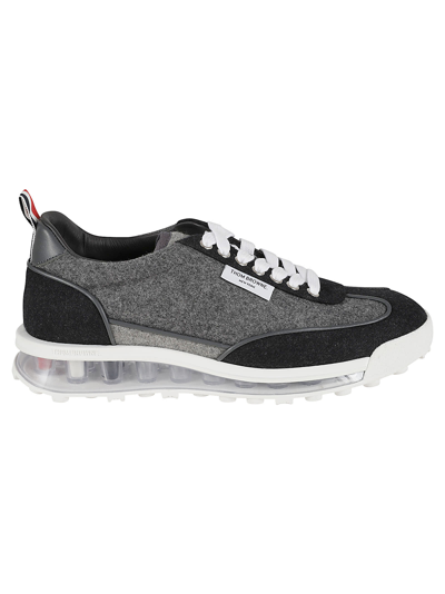 Shop Thom Browne Mntech Runner Sneakers In Medium Grey