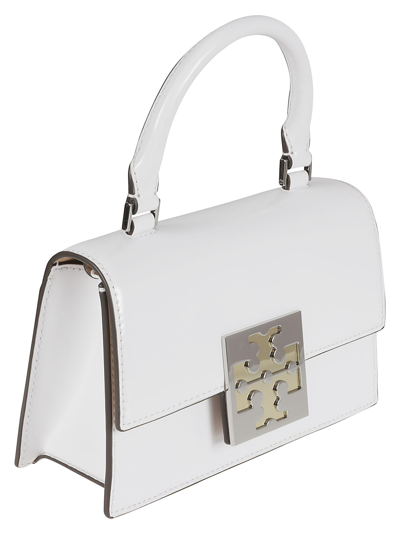 Shop Tory Burch Logo Engrave Tote In Optic White