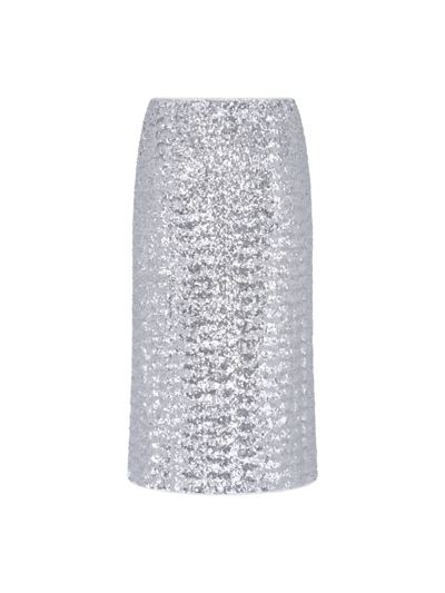 Shop Oseree Skirt In Silver