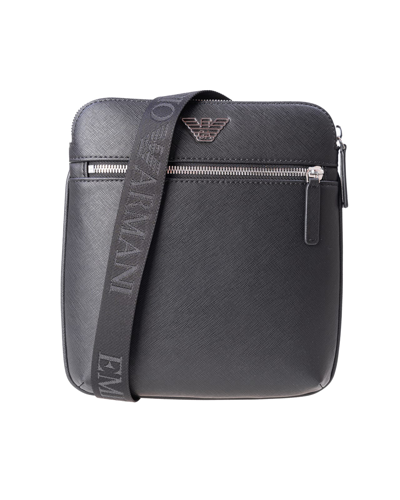 Shop Emporio Armani Flat Shoulder Bag In Nero