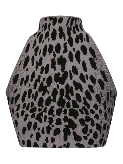 Ssheena Collar Cropped Top In Hyenadark