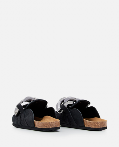Shop Jw Anderson Chain Suede Loafers In Black