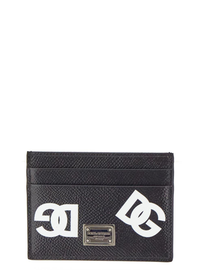 Shop Dolce & Gabbana Logo Print Card Case In Black