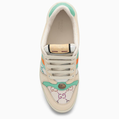 Shop Gucci Screener Sneaker Beige In White